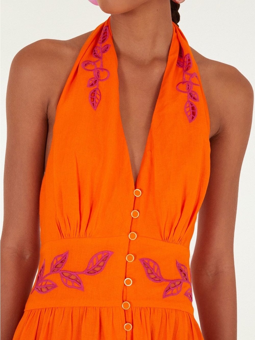 FARM Rio Orange Fruit Richelieu Artisanal Maxi Dress - Picture 2 of 3